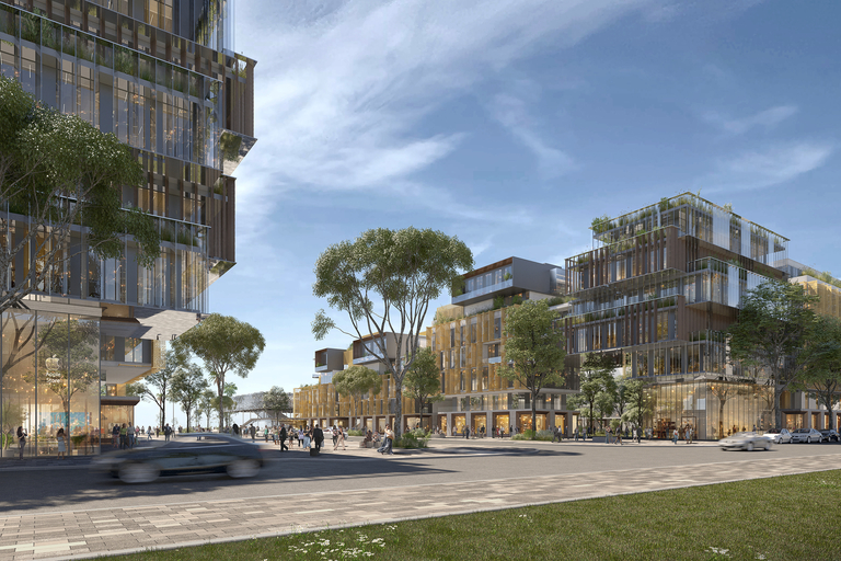 Baaum - Le Mail central et le quartier des villas de « La Perle du Lac ».